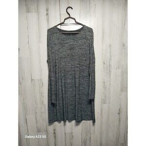 GAP Metallic Shift Dress WOMEN'S XL Long sleeve Heathered Gray Silver Shimmer